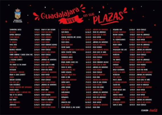 Cartel, horarios y programación del ciclo Guadalajara vive en sus Plazas